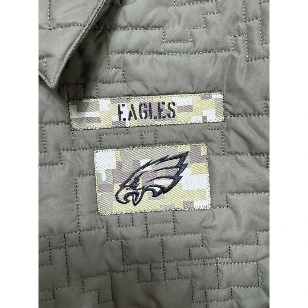 NIKE Philadelphia Eagles NFL On Field Salute to Service Jacket L Military Green